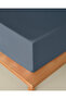 Novella Premium Cotton Textured Single Fitted Sheet Denim Blue - 3