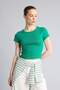 Fitted Crew Neck Ribbed Short Sleeve Basic T-Shirt E0288Ax26Sp - 3