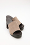 Heeled Shoes 2620 - Wide Band Mink Suede Women's Heeled Shoes with Staple Detail - 6