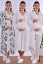 Cotton Fabric Maternity Set with Breastfeeding Features Effortt |   4 Pieces - Ecru