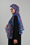 Cobalt Blue Patterned Shawl Cut Out Fiber Digital Printed Cotton Flower 202113 _24 - 4