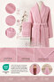 Robe Set 100% Cotton Certified Shalyaka Bathrobe Head Towel Set 2 Pieces Powder Pink - 3
