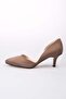 Rene Mink Color Suede Low Heeled Women's Shoes - 7