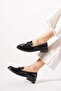 Surtes Belt Accessory Buckle Women's Ballerina Flats Black Patent Leather - 3