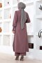 Pearl Detailed Suit Dusty Rose 19360 - 4