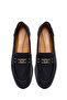Women's Black Buckle Masculine Leather Loafer 26Pfd2300Ft - 4