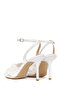 Women's White Ankle Buckle High Thin Heeled Fabric Sandals 26Sfd12196F - 8