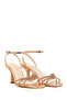Women's Pink Ankle Buckle Stone Detailed Thin Heel Sandals 26Sfe3901Ts - 2
