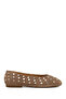 Women's Tan Suede Leather Ballerinas 26Pfd271410
