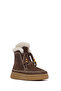 Women's Brown Lace-Up Thick Soled Suede Leather Teddy Boots 25Wfd205310 - 7