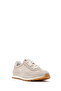 Women's Beige Lace-Up Suede Sneakers, Leather Sneaker 26Pfd371410 - 7