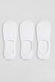 Unisex bamboo silicone invisible ballerina socks 3-piece set white