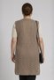 Women's Knitwear Large Size Seasonal Flexible Long Mother's Vest - Lace-Up 95 Cm. Below the Knee Comfortable Fit Vest Accordion Knit Mink - 4