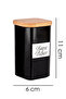 250 ml Vacuumed Bamboo - 12-Piece Black Acrylic Set with Wooden Lid and Spoon with Label Gift - 3