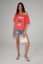 Manaia women's 100% organic cotton one-shoulder pink t-shirt with world cup special print - 4