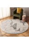 Glyph Tufted Abstract Rug Dia 120cm - Grey
