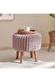 Vivian Cable Knit Foot Stool 40x40 Cm -pink