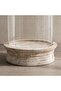 Aeon Mango Wood Pillar Candle Holder 25x25x38cm -white - 3