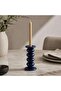 Mineral Ceramic Taper Candle Holder Dia6.4x13cm - Blue