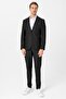 Black Slim Pointed Collar Pocket 6 Drop Suit - 6