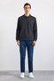 Antrasit Regular Düz Polo Yaka Sweatshirt - 3