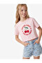 Cherry Embroidery Detailed Short Sleeve Crew Neck Cotton T-Shirt - 2