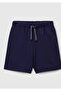 Boy's Navy Blue Benetton Logo Bermuda Sweat Shorts Navy Blue