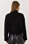 Women's Turtleneck Sweater with Stones and Pearls, Bitter Brown - 5