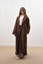 Tied Linen Trench Coat Brown - 2