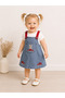 Rabbit and Mushroom Embroidered 100% Cotton Short Sleeve T-Shirt Denim Jacket Baby Dress