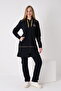 Women's Cotton Long Sleeve Two Thread Tracksuit Set / Navy Blue 5414 - 5