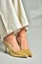 S369748208 Gold Patent Leather Thin Heeled Women's Shoes - 3