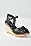 Black Wedge Heeled Women's Shoes M674040409 - 8
