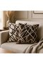 Coffee Cream Geometric Patterned Chenille Cushion Cover Set of 2