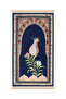Navy Blue Mihrap Tulip Pattern Embossed Special Woven Prayer Rug
