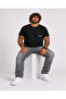 Men's Large Size Crew Neck T-Shirt with Pocket 26145 Black - 3
