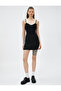 Strappy Mini Dress Bodycon Ribbed Sweetheart Neckline - 3