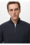 Rib Zipper Collar Sweater - 6