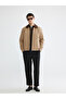 Özmarka New Season Comfortable Fit Velvet Collar Men's Coat - 5