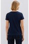 M1614176-84371 V-Neck Navy Blue Basic T-Shirt Women's T-Shirt Dark Blue - 3