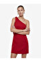 Bridal One Shoulder Tie Detail Sleeveless Satin Mini Evening Dress - 2