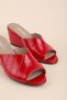 Women's Genuine Leather Wedge Heeled Slippers Vdt.2020 Red Patent Leather - 2