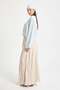 Women's Stone Voile Fabric Crinkle Long Lined Skirt 29062 - 3