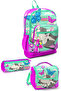 Kids Water Green Pink Cat Patterned 3-Piece School Bag Set SET0123707
