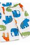 Boys Cotton Thin Summer Fabric White Color Elephant Crocodile Giraffe Patterned Short Sleeve Shorts Pajama Set - 3
