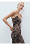 Leopard Print Drawstring Midi Dress - 8