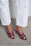Taran Plum Satin Open Buckled Detail Cage Style Women's Heeled Shoes