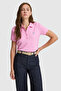 Women's Violet Polo Collar Basic T-Shirt 50321818-Vr037 - 3