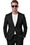 Black Premium Line Textured Slim Fit Lycra 2-Piece Men's Suit 2600821