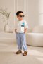 Boy's Printed T-Shirt and Striped Pants 2-Piece Set - 3